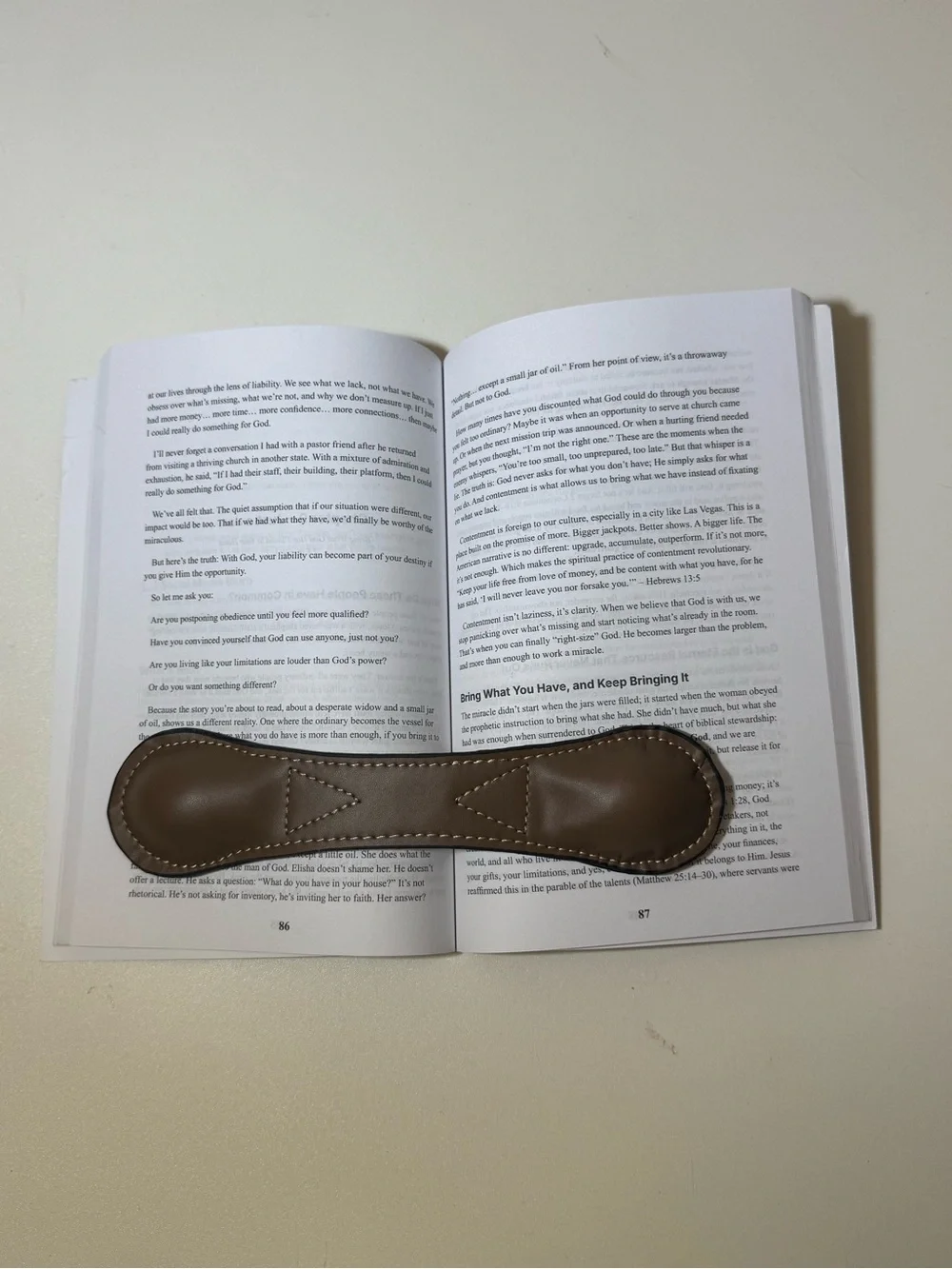 Brown Leather Weighted Bookmark/ Page Holder